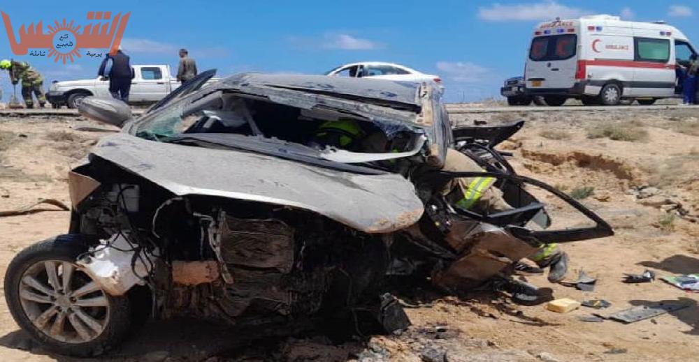مصرع شخص وإصابة آخرين بحادث مروع على الطريق الساحلي في أجدابيا